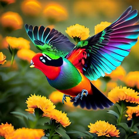 Premium Ai Image Colorful Sparrow Bird In Nature