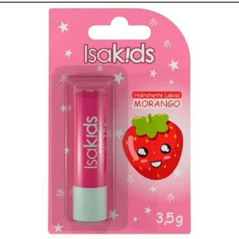 Hidratante Labial Infantil 2 Anos - Hidratante Protetor Labial Isakids sabor morango Infantil Criança ...