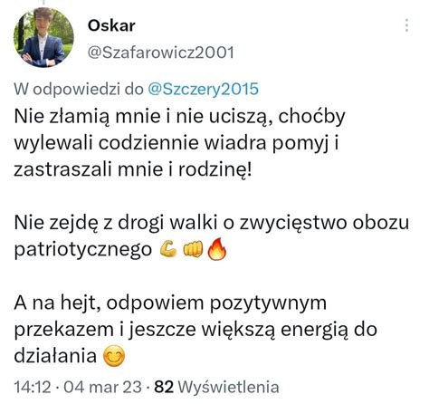 Osiem Gwiazd on Twitter A tak Oskarek zareagował po samobójstwie