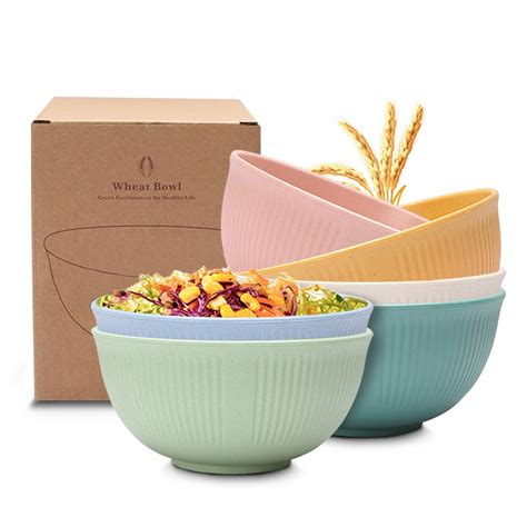 Yoloke Unbreakable Cereal Bowls 24 Oz Wheat Straw Fiber Dinnerware