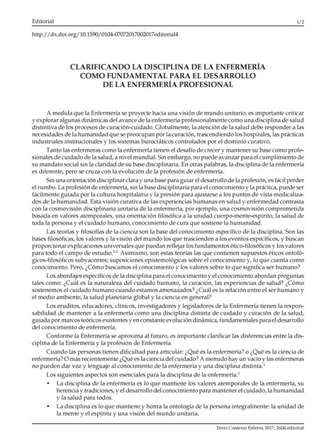 Clarificando La Disciplina De La Enfermer A Como Fundamental Para El