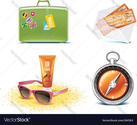 Travel And Vacations Icons Royalty Free Vector Image