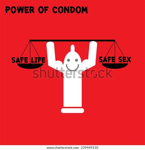 Power Condom Safe Life Safe Sex Stock Vector Royalty Free 239449150