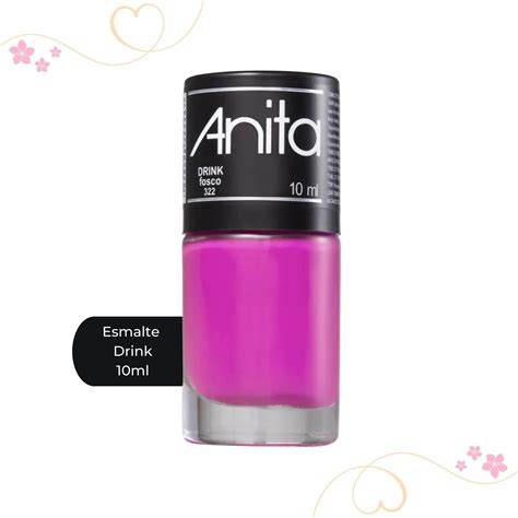 Esmalte Anita Drink 322 Neon Fosco Cremoso Vegano 10ml Gabeauty