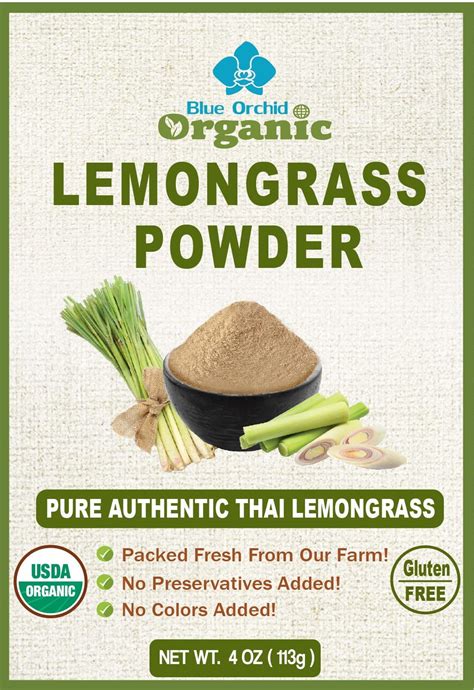 Lemongrass Powder 4 Oz Oif8 Organic Dried Thai Spice Herb Freshly Ground Lemon Grass Stalks