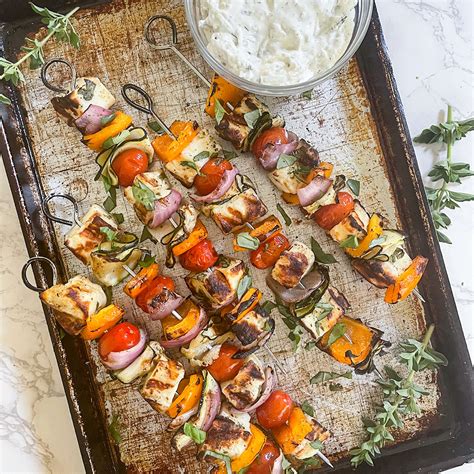 Grilled Halloumi Skewers Heart Healthy Greek