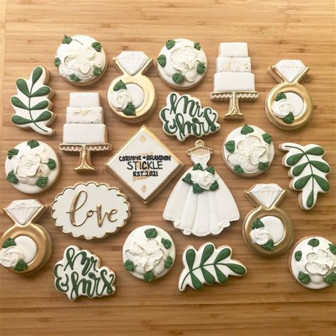 Wedding Bridal Shower Shortbread Cookies With Royal Icing Etsy