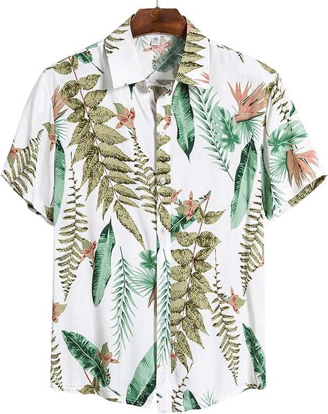 Camicia Hawaiian Stampa 3D Fiore Tropicale Vacanza Estiva Uomo Donna