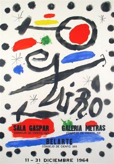 JOAN MIRO Sala Gaspar Galeria Metras Belarte 1964 39 X 27 50