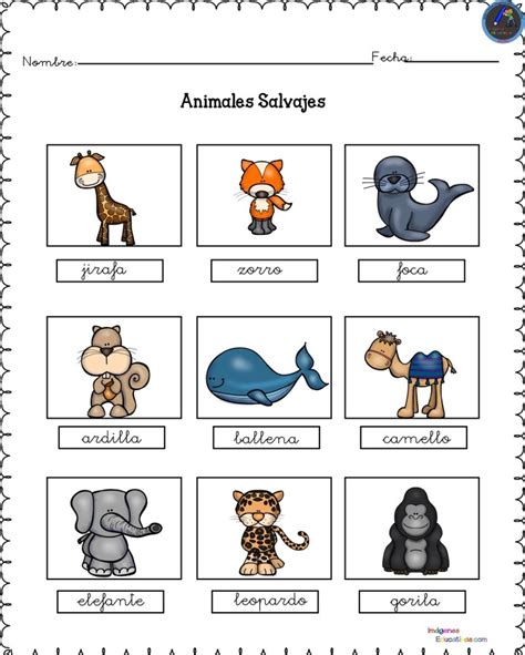 Fichas Actividades Conociendo Los Animales Imagenes Educativas