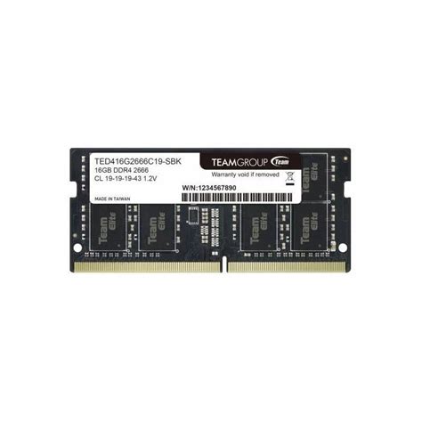 Pamięć SODIMM DDR4 Team Group Elite 16GB 1x16GB 2666MHz CL19 1 2V w