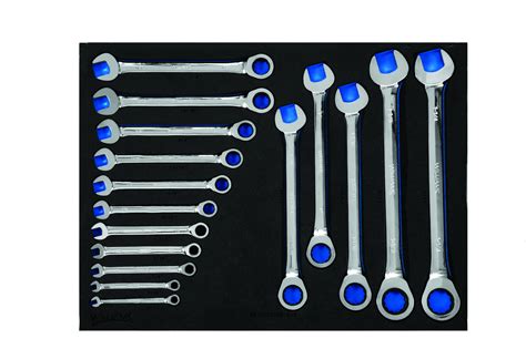 Pc Sae Ratcheting Combination Wrench Set In Foam Drawer I