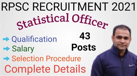 Rpsc Statistical Officer Recruitment Rpsc New Vacancy Rpsc So