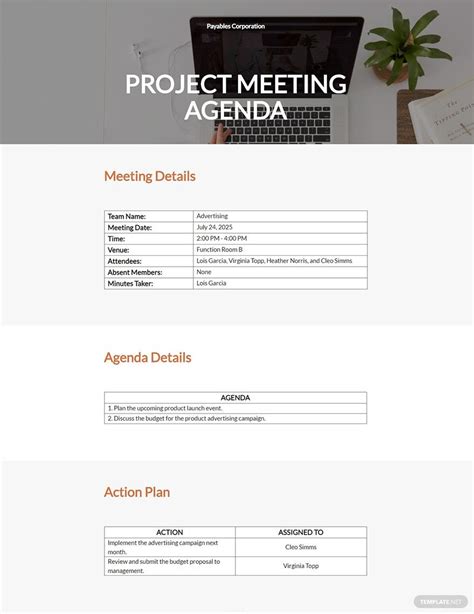 Small Business Meeting Agenda Template - Google Docs, Word, Apple Pages ...