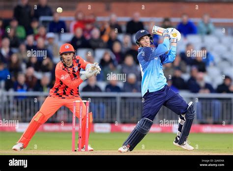 Harry Brook batting for Yorkshire Vikings Stock Photo - Alamy