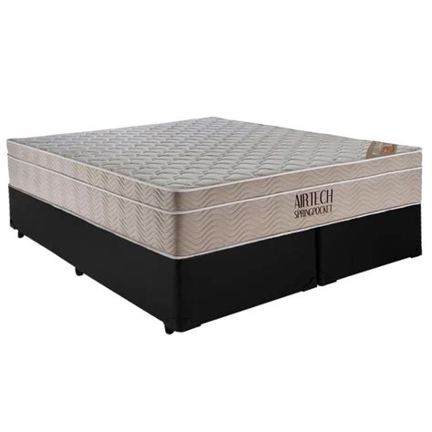 Cama Box Casal Bipartido Sint Tico Colch O Ortobom Airtech Molas