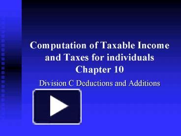 Ppt Computation Of Taxable Income And Taxes For Individuals Chapter