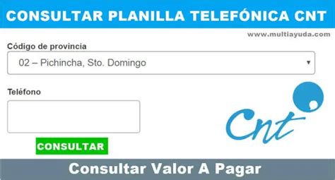 Consultar El Valor A Pagar De Planilla Telef Nica Cnt Ecu