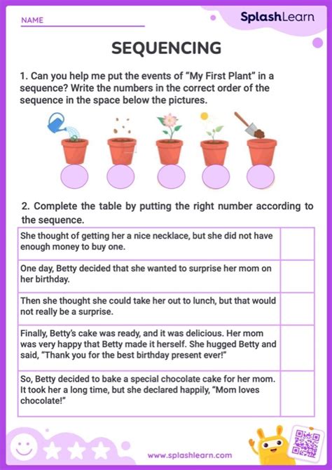 Third Grade Sequence Worksheets