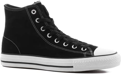 Converse Chuck Taylor All Star Pro High Skate Shoes - black/black/white (suede) - Free Shipping ...