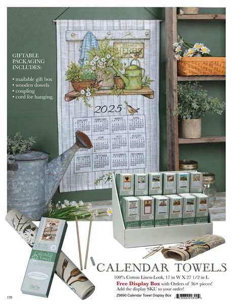 2025 Linen Calendar Towels Aretha Shirlene