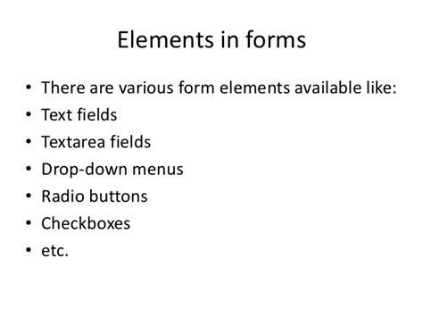 HTML Form Elements – CodeBridePlus.com