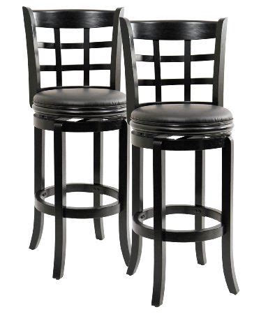 Boraam Kyoto Bar Height Swivel Stool Inch Black Pack