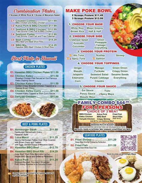 Hawaiian Food Menu