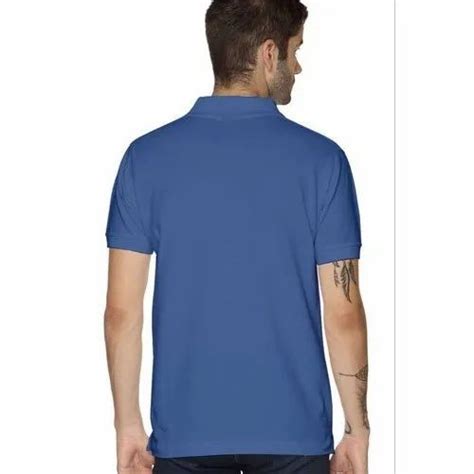 Combed Ring Spun Cotton Plain Ruffty Polo Solid Imperial Blue T Shirt