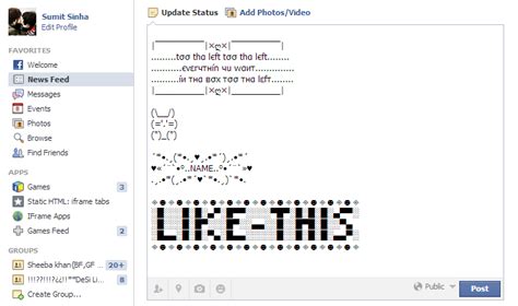 Create Stylish Facebook Status with Stylish Facebook Text Generators