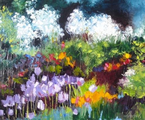 Massif Fleuri De Mon Jardin Peinture Par V Ronique Lancien Artmajeur