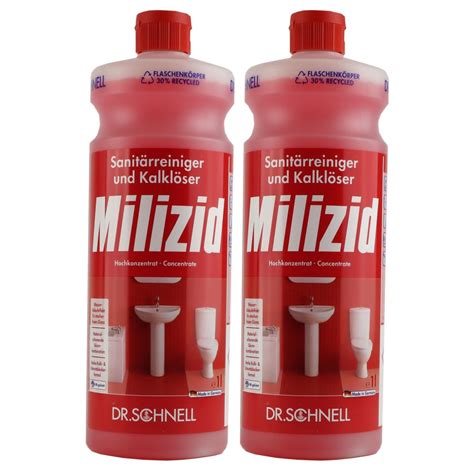 Dr Schnell Milizid 2 x 1 Liter Sanitärreiniger Kalklöser Set bei Riemax