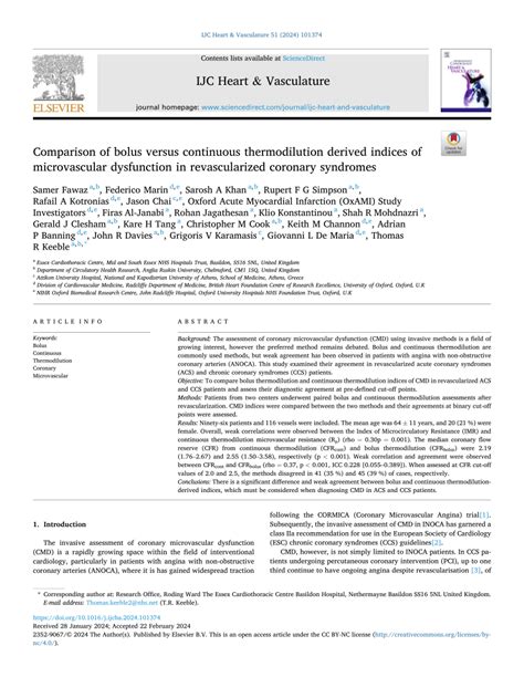 PDF Comparison Of Bolus Versus Continuous Thermodilution Derived