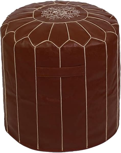 Amazon Unstuffed Round Faux Leather Pouf Cover Multipurpose