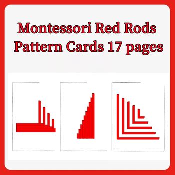 Montessori Red Rods Pattern Cards By Li Lin TPT