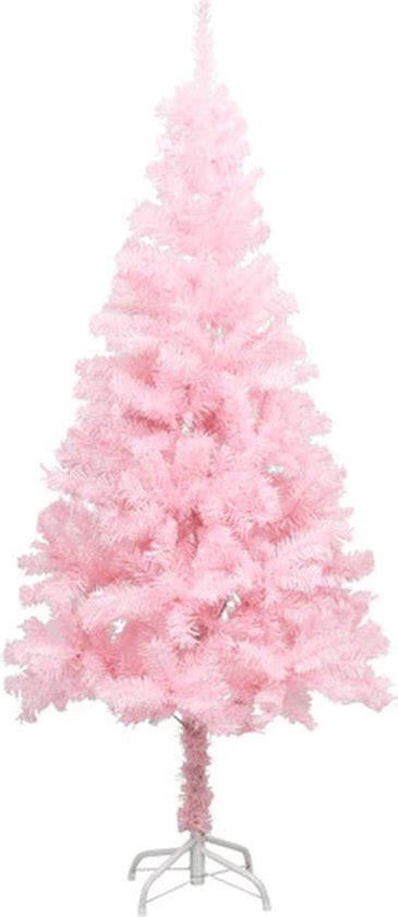 VidaXL Kunstkerstboom Met Standaard 120 Cm PVC Roze Bol