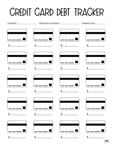 Printable Credit Card Debt Tracker Credit Card Debt Tracker Credit