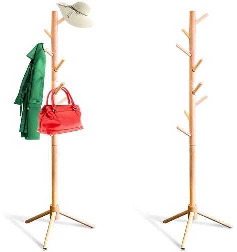 Buy 2Pack Coat Rack Coat Tree 8 Hooks Coat Rack Freestanding Wooden