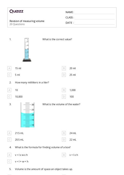 50 Measuring Volume Worksheets For 4th Grade On Quizizz Free And Printable