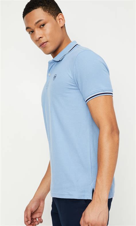 Buy Men Slim Fit Polo T Shirt With Striped Trim Online At Just Rs 4990 1000012749091 Max