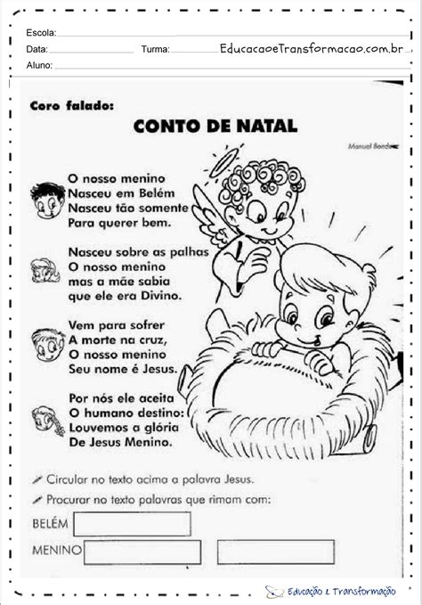 Texto Pequeno De Natal 1 Ano - Atividades de Natal 1 ano do Ensino Fundamental pra imprimir