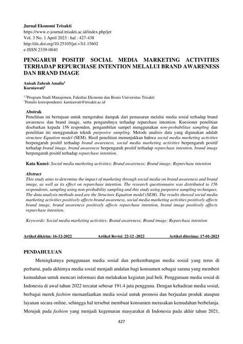 PDF PENGARUH POSITIF SOCIAL MEDIA MARKETING ACTIVITIES TERHADAP