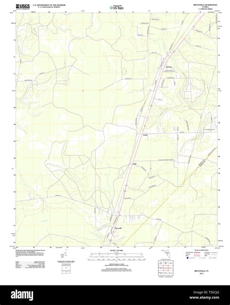 USGS TOPO Map Florida FL Bryceville 20120801 TM Restoration Stock Photo ...