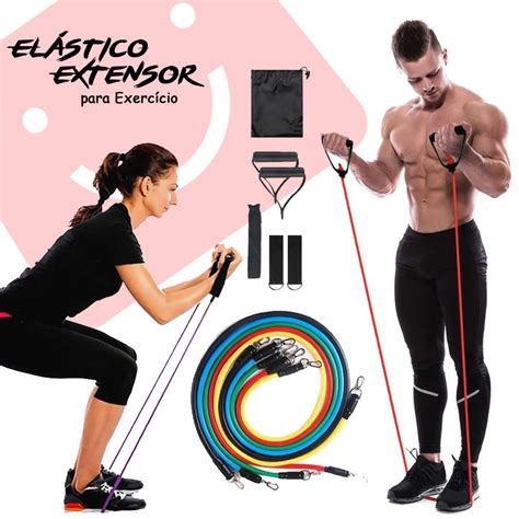 Kit Elástico Para Treino Exercícios Malhar Musculação