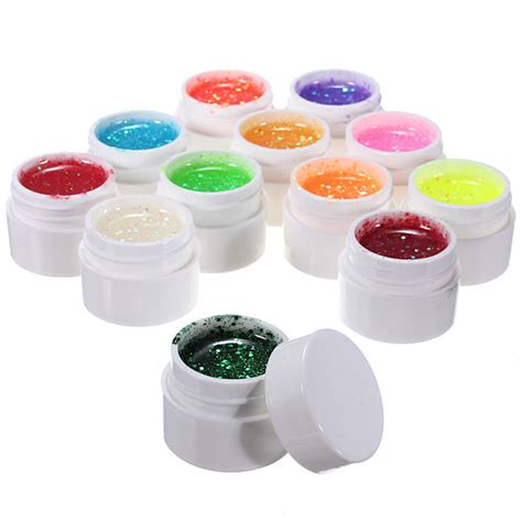 12 Colors Glitter UV Gel Builder Polish Set - US$8.08