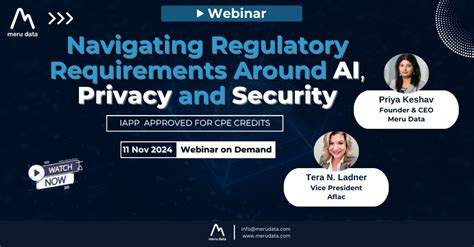 11 November 2024 Webinar Navigating Regulatory Requirements Around Ai Privacy And Security