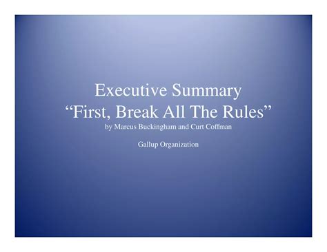 First Break All The Rules 12 Statements 3