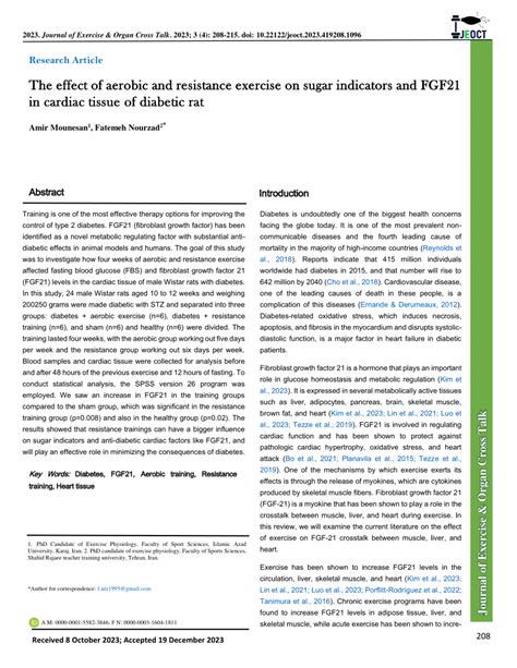 Pdf The Effect Of Aerobic And Resistance Exercise On Sugar Indicators