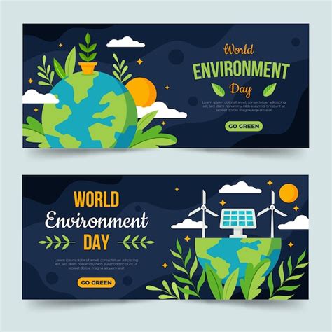 Plantilla De Banner Plano Del D A Mundial Del Medio Ambiente Vector