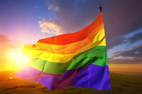 LGBT Rainbow Background LGBTQ Gay Pride Rainbow Flag Background Generative AI Stock